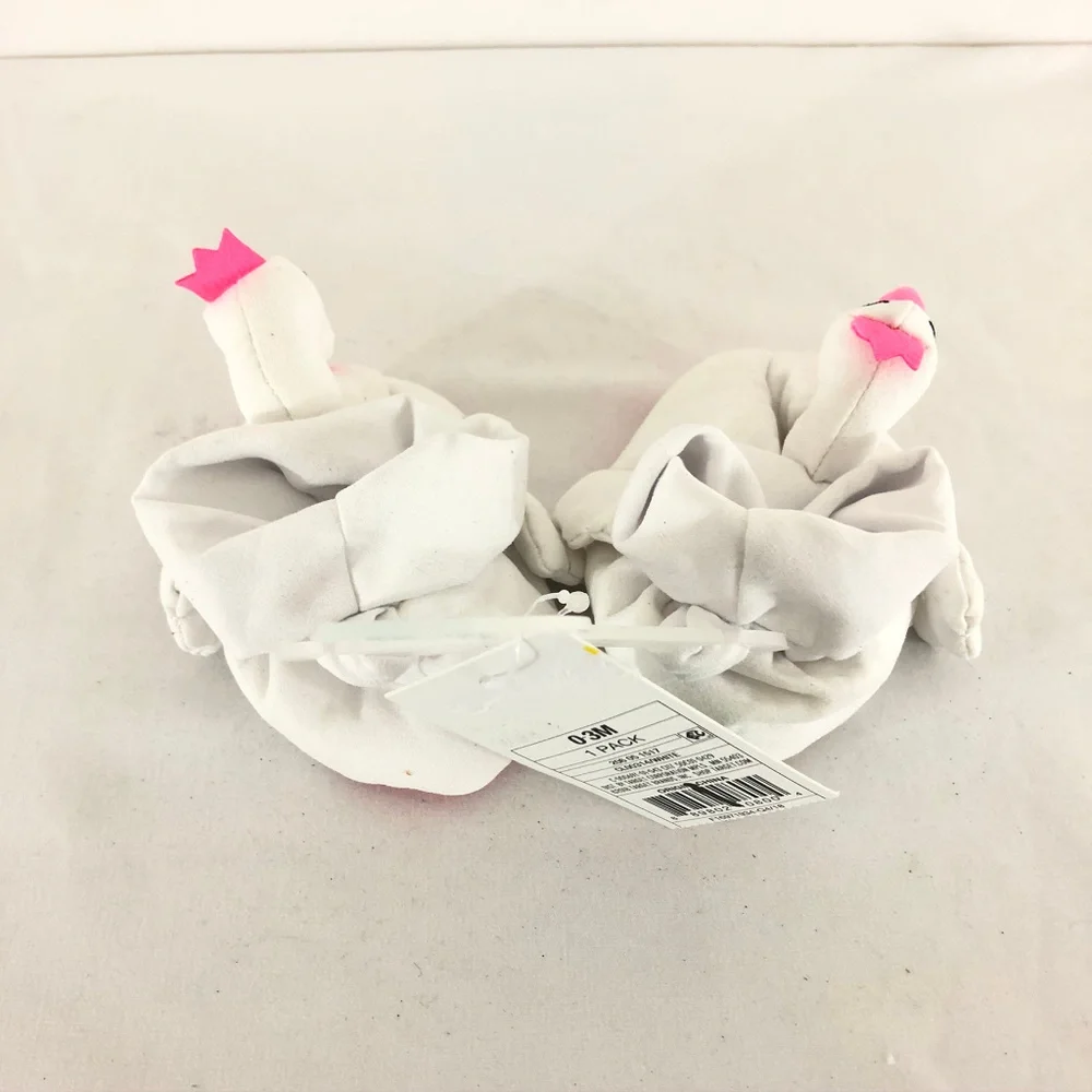 Cloud Island Baby Girl Swan Crib Shoes Fabric 0-3M